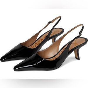 Sen Edelman Bianka Slingback Heels - Black Patent Leather